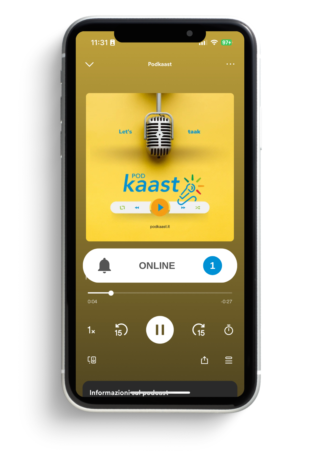 PodKaast on smartphone